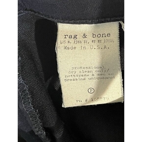 Rag & Bone Raja Midnight Denim Embroidered Side Stretch Skinny Ankle Jeans - Picture 9 of 11